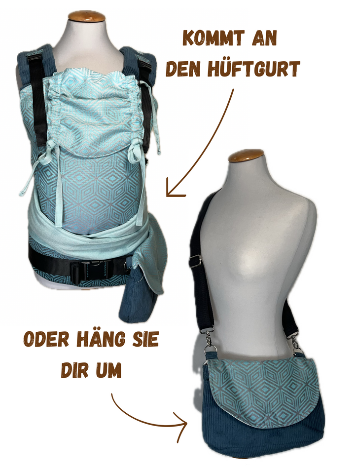 LieblingsTASCHE Kord Blau mit Rauten