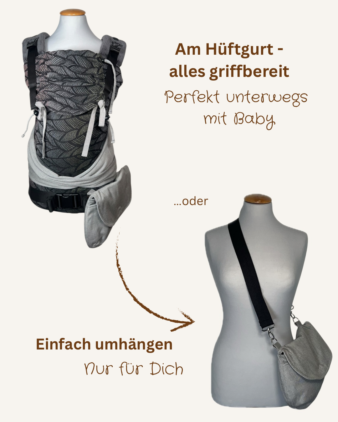 LieblingsTASCHE graues Tragetuch