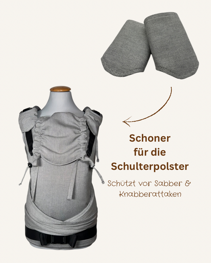 Silbermond ✨Kindgröße Bundle – Trage, Tasche & Gurtschoner im Set