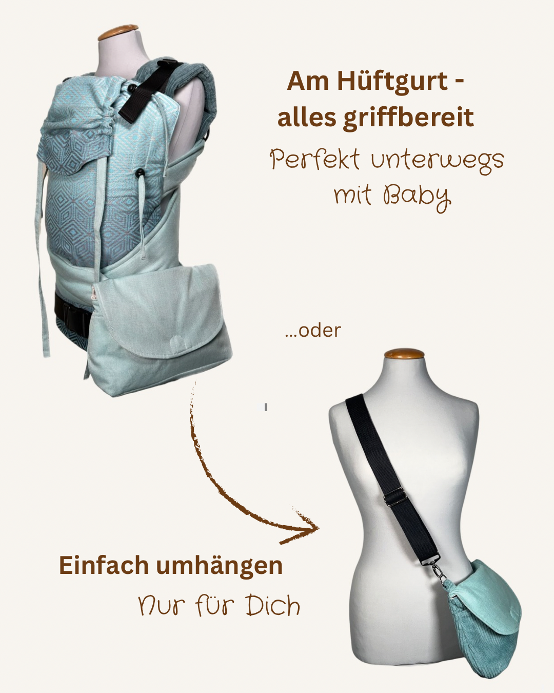 LieblingsTASCHE aus türkisem Tragetuch