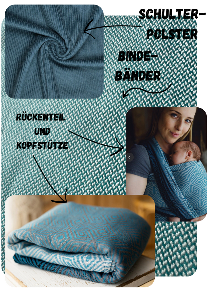 🚀VVK EASY BUNDLE Rauten Blau mit Tasche & Gurtschonern kindgrösse