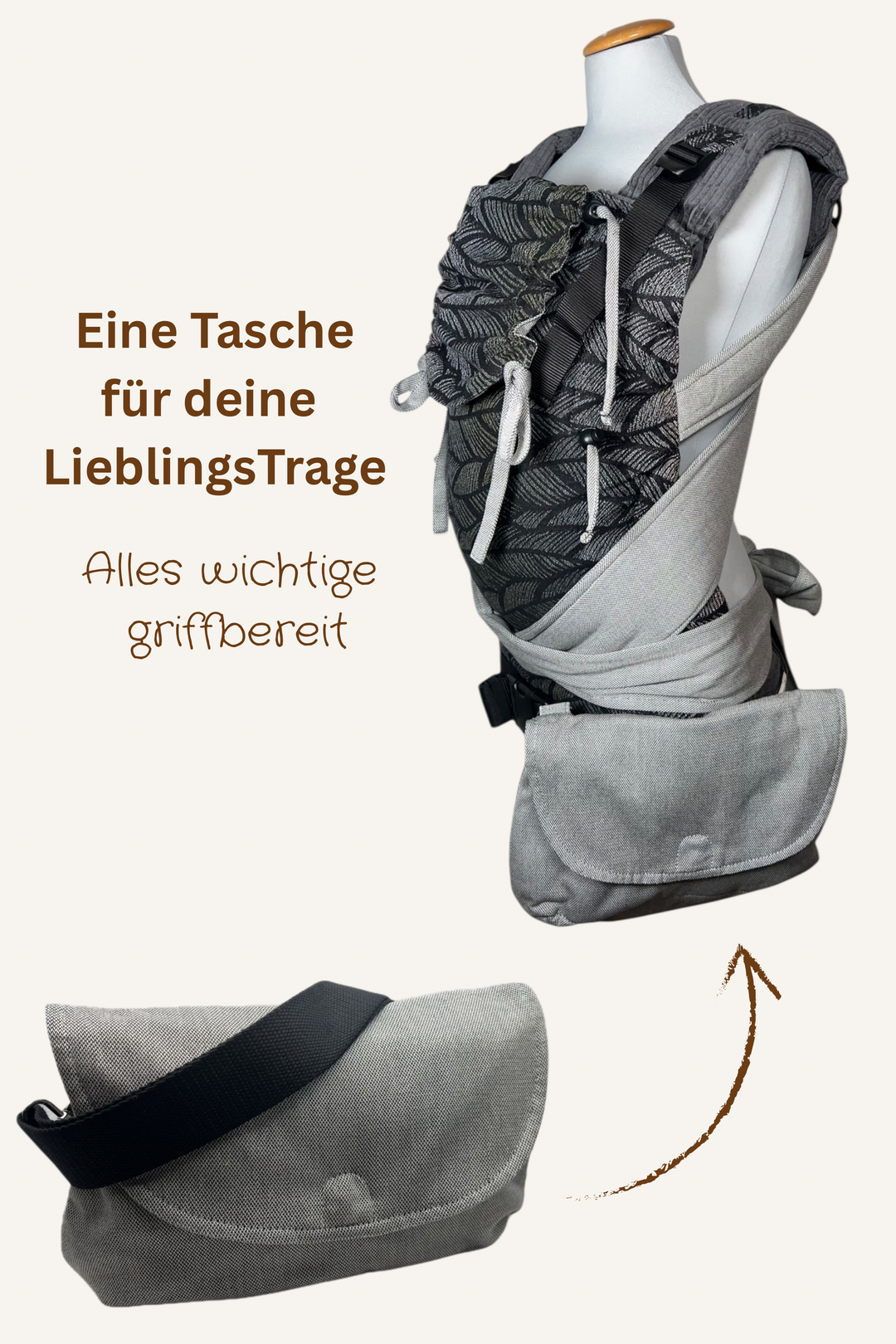 LieblingsTASCHE graues Tragetuch
